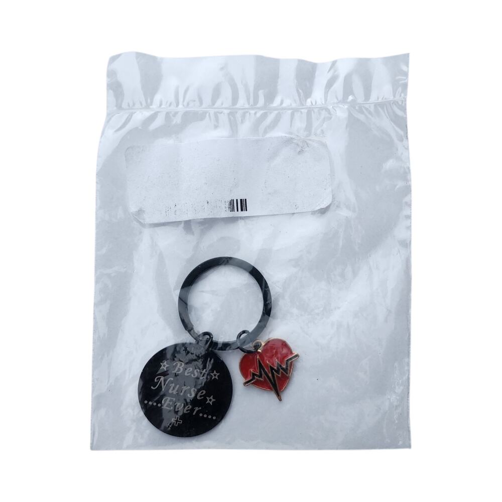 Best Nurse Ever Keychain Heartbeat Heart Charm Nurse RN Medical Gift New
